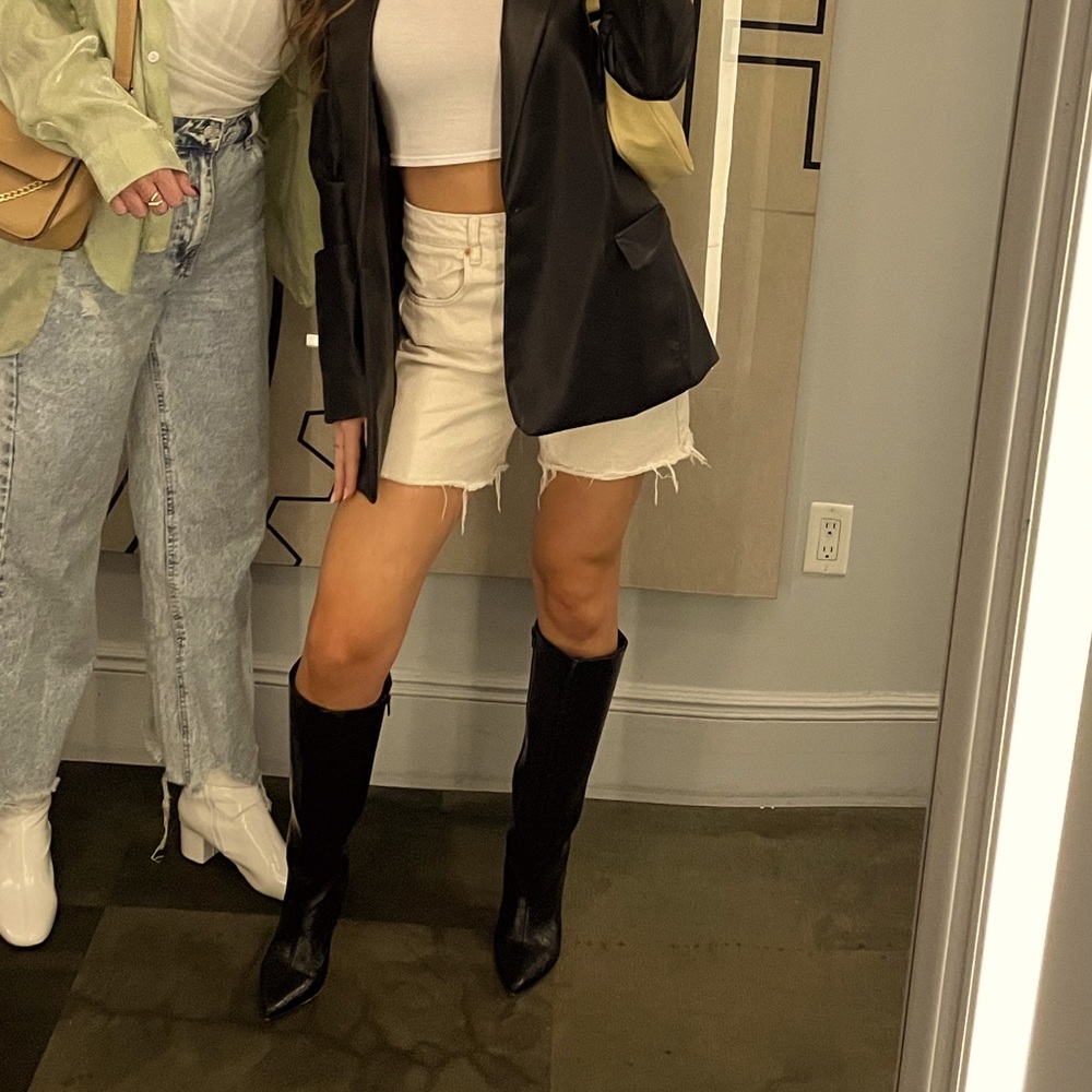 ASOS fall black heel knee high boots